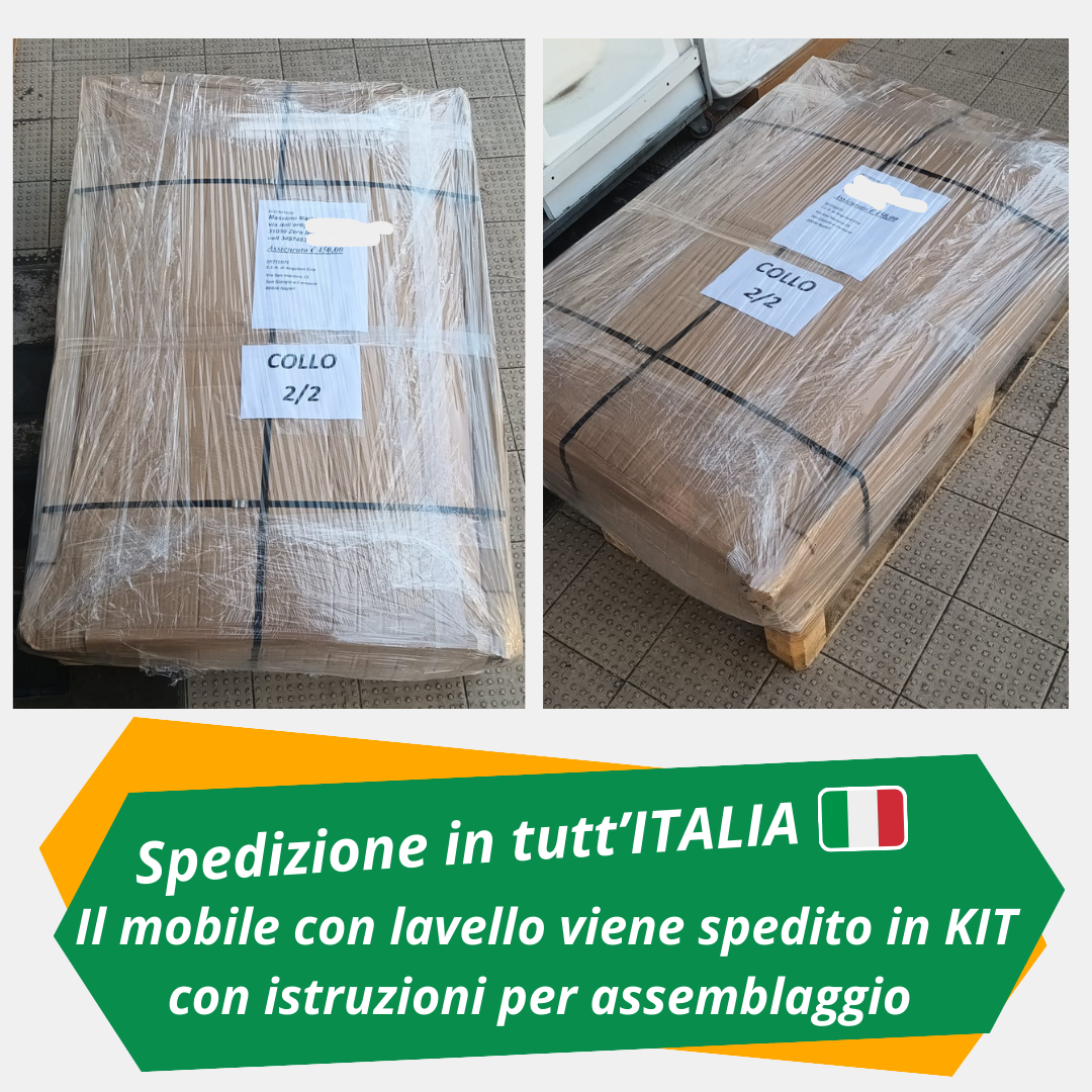 Mobile cucina con lavello da appoggio acciaio inox