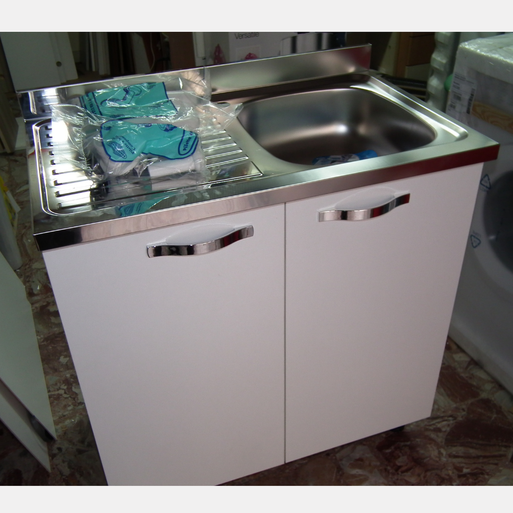 Mobile sottolavello con lavello Acciaio inox + Pensile Colapiatti vari colori