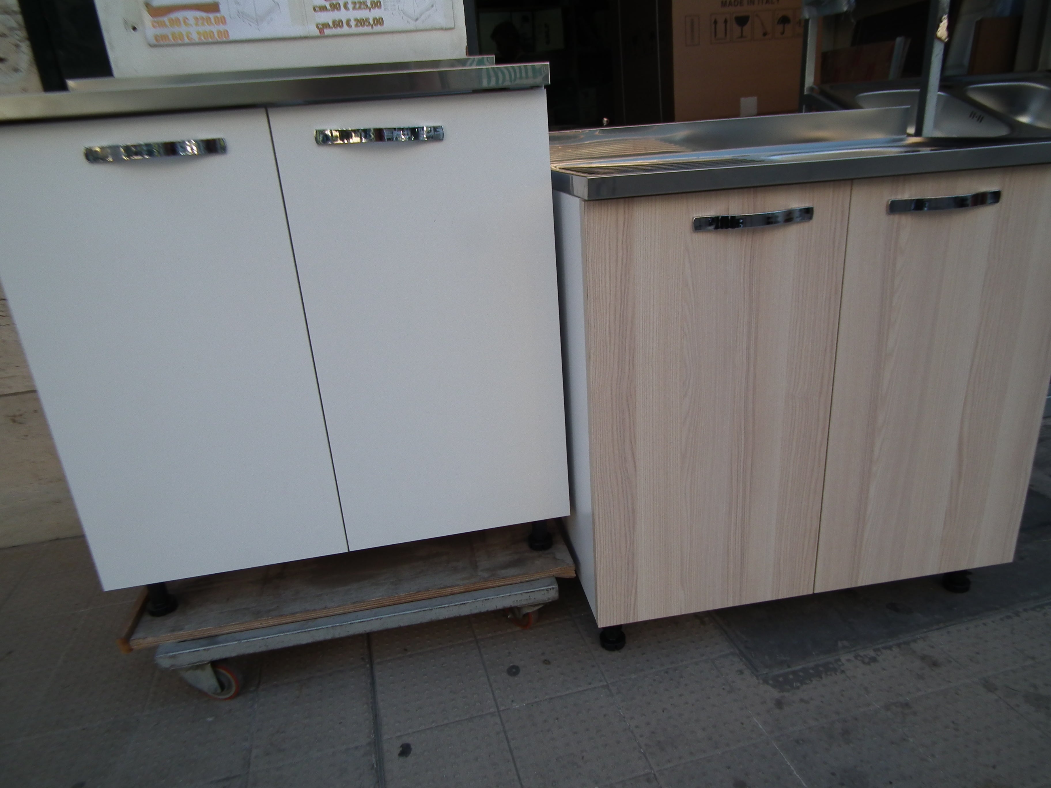 Mobile sottolavello con lavello Acciaio inox + Pensile Colapiatti vari colori