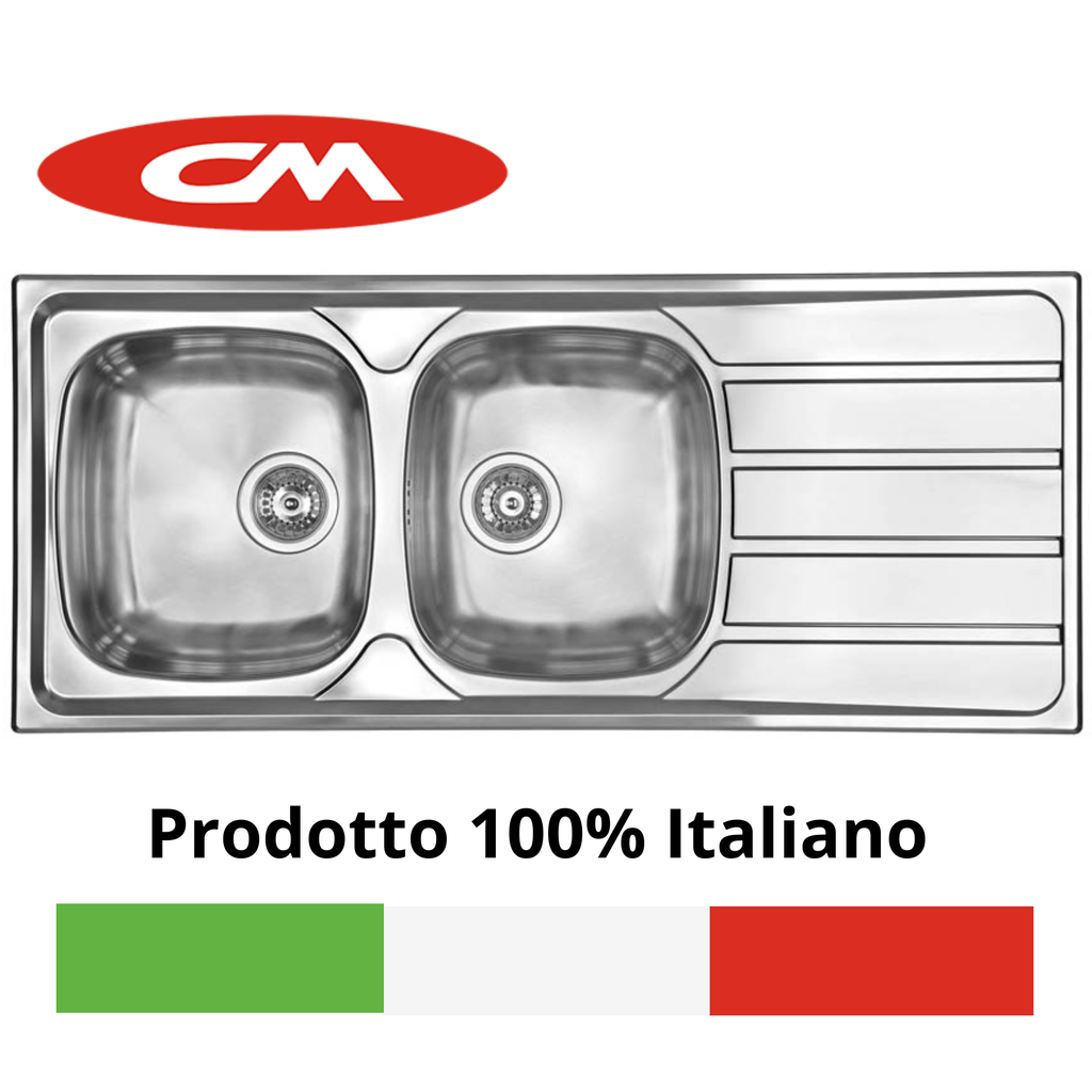 lavello cucina acciaio inox satinato serie incasso prodotto made in italy marchiato cm 