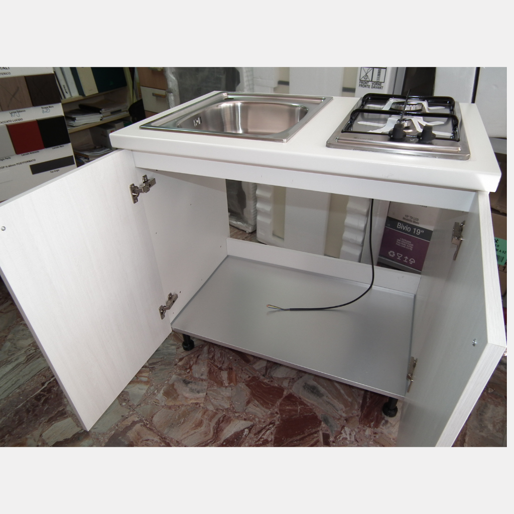 Minicucina 90 cm con lavello e piano cottura - dettaglio base
