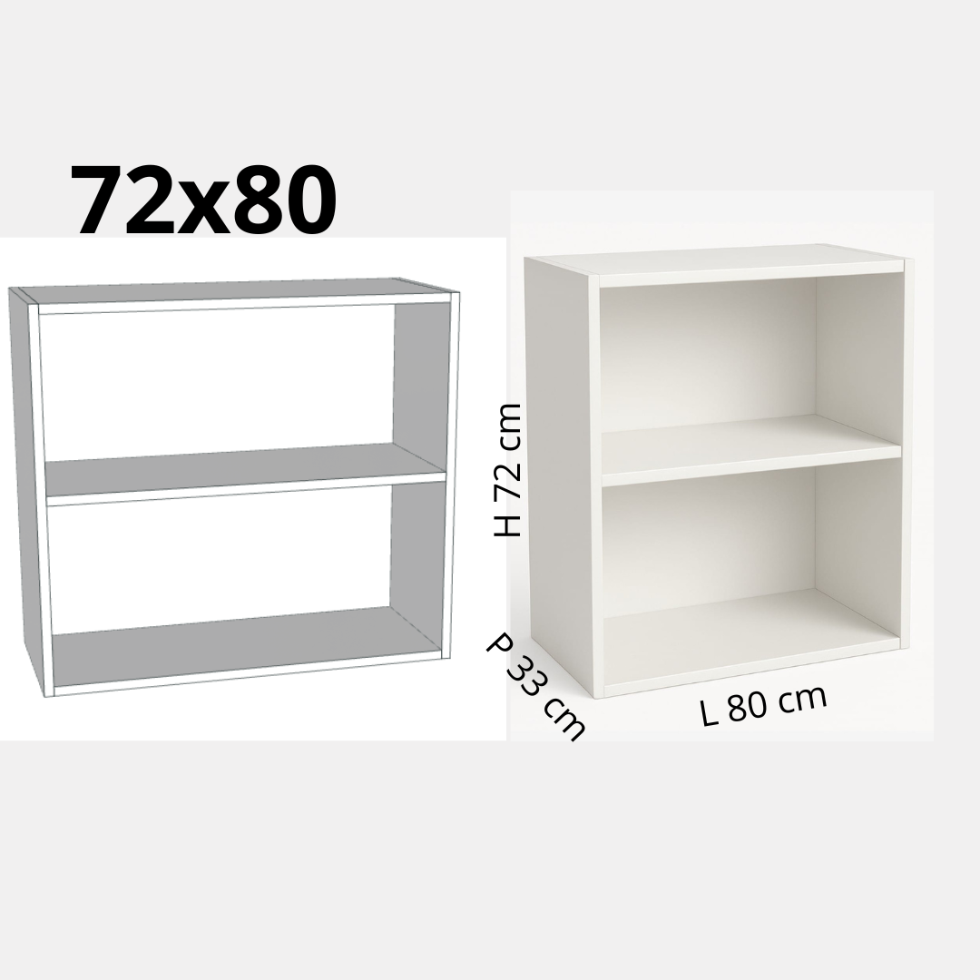 pensile cucina colore bianco opaco altezza 72cm larghezza 80cm e profondità 33 cm